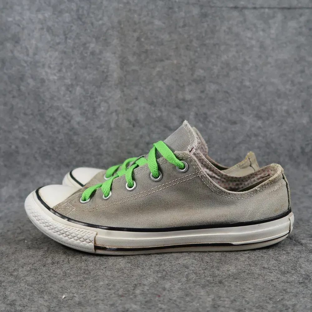 Converse Shoes Kids 4 Sneakers All Star Canvas Casual Lace Up Gray Trainer Youth